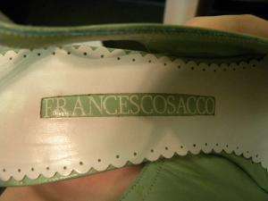 FRANCESCO SACCO Pastel Green Slingback Shoes 37/7  
