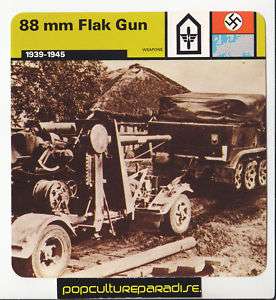 88 mm FLAK GUN Half Track Tractor German WW2 PHOTO CARD  
