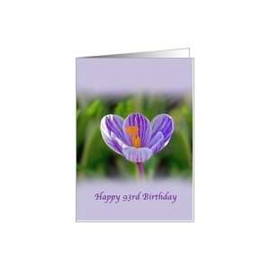  93rd Birthday, Religious, Crocus Flower Card Toys & Games