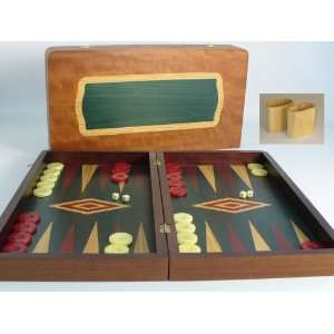 Backgammon Mahogany Green Inlay, no cups, 1.3 inch 
