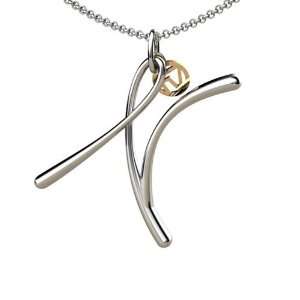   14K Gold Script Initial N Pendant with chain: Franco Vincente: Jewelry