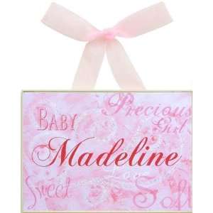  Baby Girl Pink Personalized Plaque: Baby
