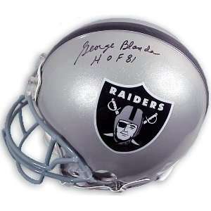  George Blanda Signed Raiders Pro Helmet: Sports & Outdoors
