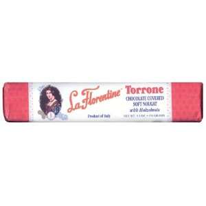 La Florentine Chocolate Covered Soft Torrone Bar with Hazelnuts, 5.3 