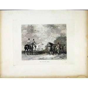   Cover Side Antique Print C1843 Horse Riders Old Art: Home & Kitchen