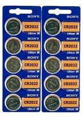 Sony 2032 CR2032 3 Volts Lithium Battery 10 Batteries  