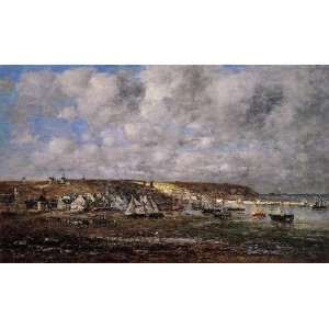   painting name Camaret Low Tide, By Boudin Eugène 