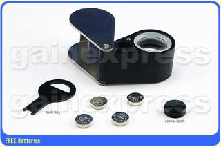 20X Jeweler Loupe Magnifier + LED & UV light 21mm lens  
