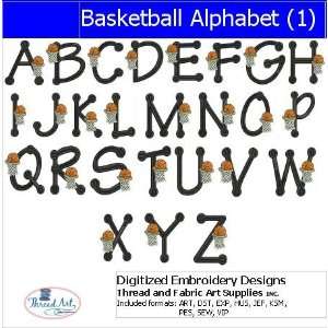  Digitized Embroidery Designs   Basketball Alphabet(1 