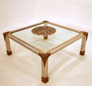 huge COFFEE TABLE glass HOLLYWOOD REGENCY couchtisch  