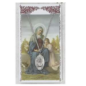  St Anne Prayer Card With Medal Charm Patron Saint Catholic 