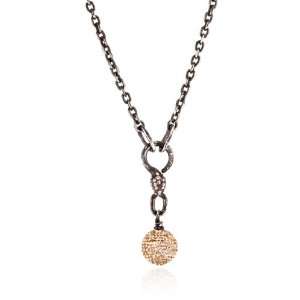   Atelier Single Snake Light Peach Pave Ball Drop Necklace: Jewelry
