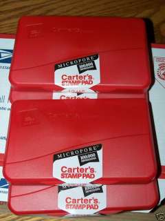 RED INK STAMP PAD CARTER 2.75x 4.25 36 pads total  