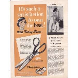  Wiss Pinking Shears 1952 Original Vintage Advertisement 