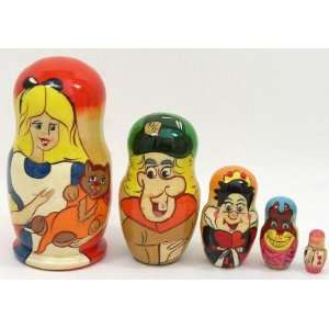    5 pcs Russian Nesting Doll ALICE IN WONDERLAND 