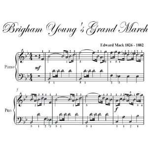   Brigham Youngs Grand March Easy Piano Sheet Music: Edward Mack: Books