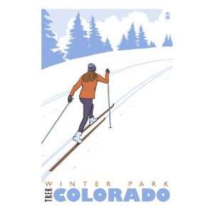  Cross Country Skier, Winter Park, Colorado Stretched 