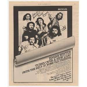  1977 Edgar Winter White Trash Recycled Album Promo Print 