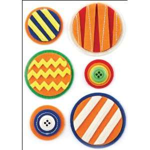   Party Woolies Layered Felt Stickers With Button & Stitched Accents