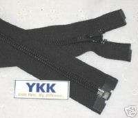 12) 32 #5 Nylon Coil Zippers~Separating ~ Black ~ YKK  