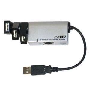    USB 2.0 3 port Hub w/ Ethernet (USB2 HUB3N)  : Office Products