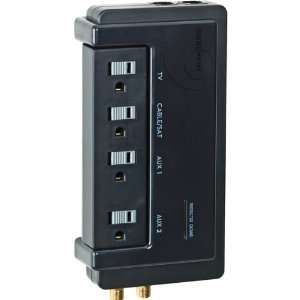  New 4 Outlet Surge Protector With Coaxial And Ethernet 