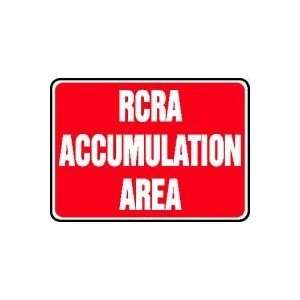  RCRA ACCUMULATION AREA 10 x 14 Adhesive Vinyl Sign: Home 