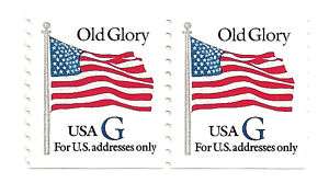 SC#2890 32c Old Glory G Stamp (Blue) Coil Pair MNH  