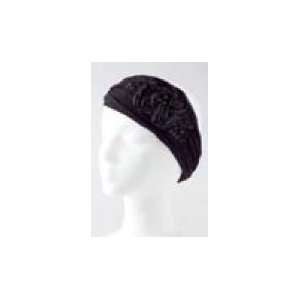  Pretty Black Floral Hair Wrap Head Wrap with Black Pearl 