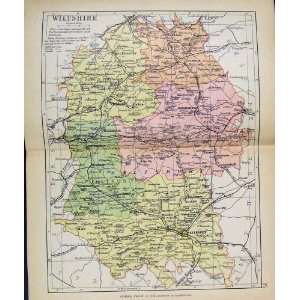   Philips Handy Atlas Map England C1890 Wiltshire Pprint