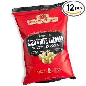 Popcorn, All Natural, Aged White Cheddar, 9 Ounce Bags (Pack of 12 