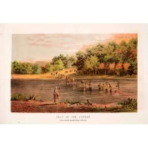  1873 Chromolithograph Pass Jordan River Landscape Scene 