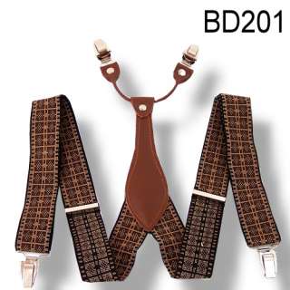 Brand New 3.5 cm Width Mens Adjustable Clip on Leather suspenders 