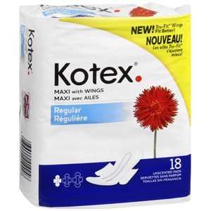  PACK OF 3 EACH KOTEX MAXI W/WINGS 12/Case x 3 18EA PT 