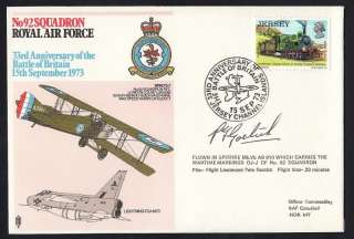 1973 ANNIV BATTLE OF BRITAIN 92 SQN SIGNED RAF COVER  