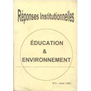  et environnement (Réponses institutionnelles n°2) Collectif Books