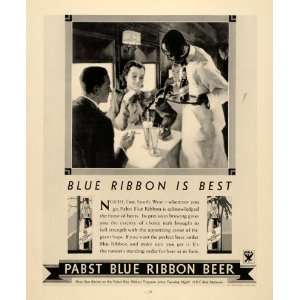   Pabst Blue Ribbon Beer Ben Bernie   Original Print Ad: Home & Kitchen