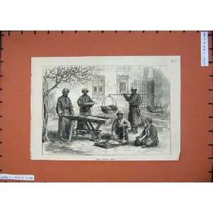  1875 Street Hawkers Sellers Yarkund China People Print 