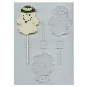 Scary Ghost With Hat Pop Candy Mold:  Grocery & Gourmet 