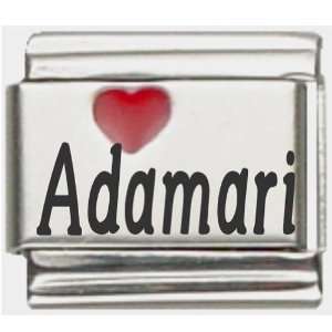  Adamari Red Heart Laser Name Italian Charm Link: Jewelry