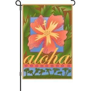  12in Garden Flag   Aloha Flower: Patio, Lawn & Garden