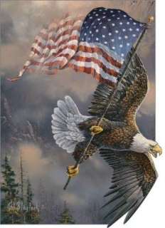 Patriotic Eagles Flight Old Glory LG FLAG  