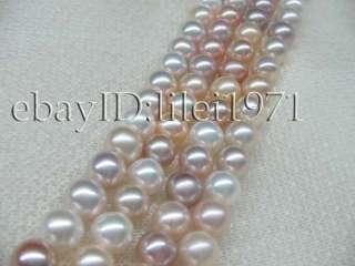 2strs AAA 8mm RARE luster natural mix round pearl 3559  