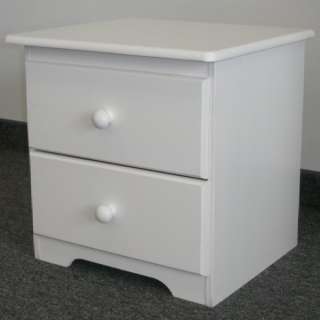 WHITE ALL WOOD NIGHT STAND   nightstands  