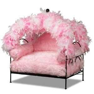  Pink Feather Canopy Pet Bed  Frame Color BLACK Pet 
