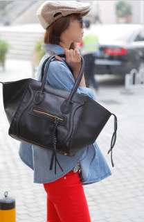 Womens Shoulder Bags Handbag Totes Shoppers Plaited Faux Leather Smile 