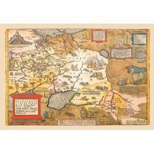  Map of Russia 28x42 Giclee on Canvas