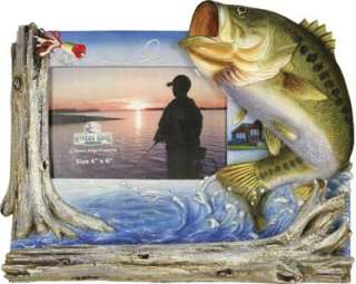 RIVERS EDGE HAND PAINTED BASS FISH PICTURE FRAME 470 643323470008 