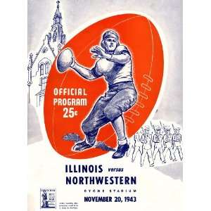  1943 Northwestern vs. Illinois 36 x 48 Canvas Historic 