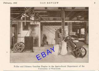 1908 FULLER JOHNSON GAS ENGINE UNIVERSITY OF WISCONSIN  